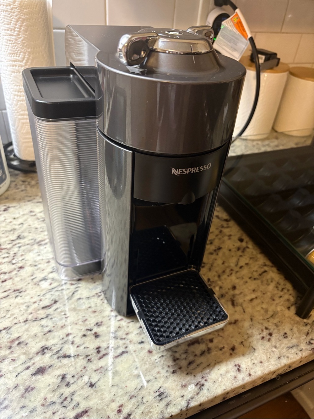 Nespresso Compact Coffee Machine - Black and Gray